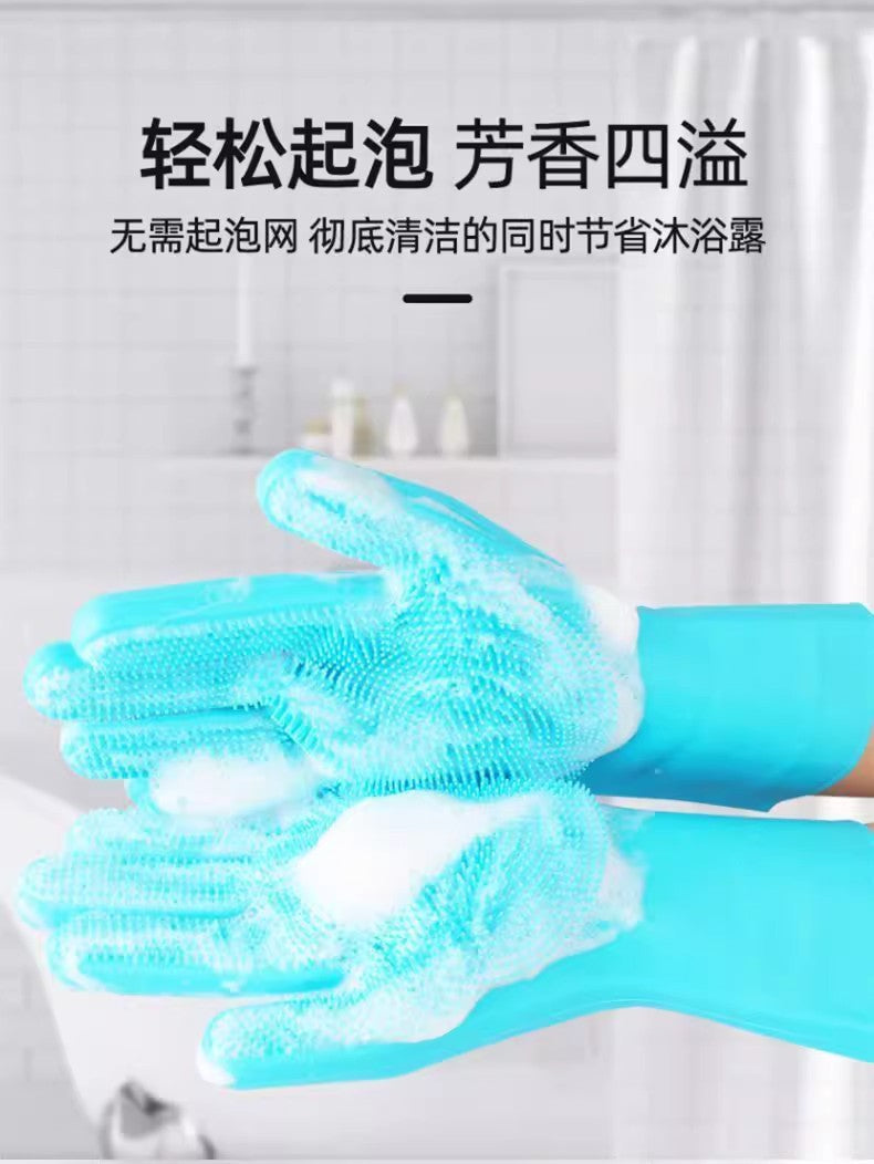 Pet silicone gloves anti-scratch and anti-bite pet bath gloves for cats and dogs Comfortable massage SPA gloves brush